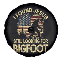 I Found Jesus Still Looking for Bigfoot Patriotic Spare Tire Cover American Flag Christian Religious Sasquatch Vintage