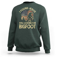 I Found Jesus Still Looking for Bigfoot Patriotic Sweatshirt American Flag Christian Religious Sasquatch Vintage