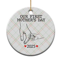 New Mom Est. 2025 Ceramic Ornament First Mother’s Day Matching Gift Light - Wonder Print Shop
