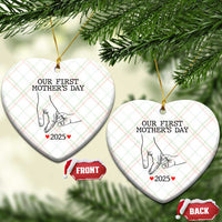 New Mom Est. 2025 Ceramic Ornament First Mother’s Day Matching Gift Light - Wonder Print Shop