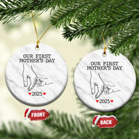 New Mom Est. 2025 Ceramic Ornament First Mother’s Day Matching Gift Light - Wonder Print Shop