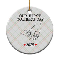 New Mom of Twins Est. 2025 Ceramic Ornament First Mother’s Day Matching Gift Light - Wonder Print Shop