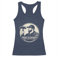 Rest In Speed Thank You For The Memories Racerback Tank Top Automotive Media Legend Memorial Tribute