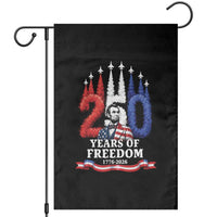 250 Years of Freedom Abraham Lincoln Patriotic Garden Flag US Fighter Jets Red White and Blue 1776 to 2026 Semiquincentennial