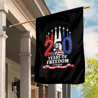 250 Years of Freedom Abraham Lincoln Patriotic Garden Flag US Fighter Jets Red White and Blue 1776 to 2026 Semiquincentennial