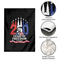 250 Years of Freedom Abraham Lincoln Patriotic Garden Flag US Fighter Jets Red White and Blue 1776 to 2026 Semiquincentennial