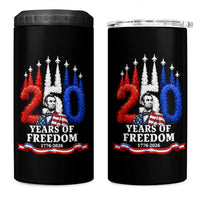 250 Years of Freedom Abraham Lincoln Patriotic 4 in 1 Can Cooler Tumbler US Fighter Jets Red White and Blue 1776 to 2026 Semiquincentennial