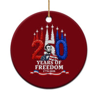 250 Years of Freedom Abraham Lincoln Patriotic Ceramic Ornament US Fighter Jets Red White and Blue 1776 to 2026 Semiquincentennial