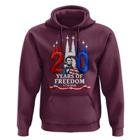 250 Years of Freedom Abraham Lincoln Patriotic Hoodie US Fighter Jets Red White and Blue 1776 to 2026 Semiquincentennial