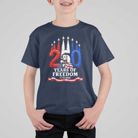 250 Years of Freedom Abraham Lincoln Patriotic T Shirt For Kid US Fighter Jets Red White and Blue 1776 to 2026 Semiquincentennial