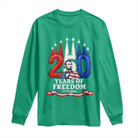 250 Years of Freedom Abraham Lincoln Patriotic Long Sleeve Shirt US Fighter Jets Red White and Blue 1776 to 2026 Semiquincentennial