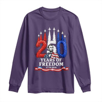 250 Years of Freedom Abraham Lincoln Patriotic Long Sleeve Shirt US Fighter Jets Red White and Blue 1776 to 2026 Semiquincentennial