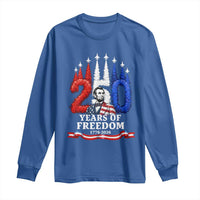 250 Years of Freedom Abraham Lincoln Patriotic Long Sleeve Shirt US Fighter Jets Red White and Blue 1776 to 2026 Semiquincentennial