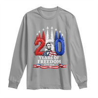 250 Years of Freedom Abraham Lincoln Patriotic Long Sleeve Shirt US Fighter Jets Red White and Blue 1776 to 2026 Semiquincentennial