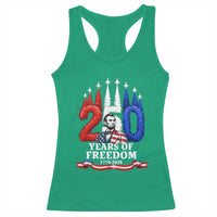 250 Years of Freedom Abraham Lincoln Patriotic Racerback Tank Top US Fighter Jets Red White and Blue 1776 to 2026 Semiquincentennial