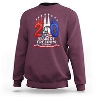 250 Years of Freedom Abraham Lincoln Patriotic Sweatshirt US Fighter Jets Red White and Blue 1776 to 2026 Semiquincentennial
