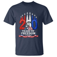250 Years of Freedom Abraham Lincoln Patriotic T Shirt US Fighter Jets Red White and Blue 1776 to 2026 Semiquincentennial