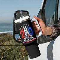 250 Years of Freedom Abraham Lincoln Patriotic Tumbler With Handle US Fighter Jets Red White and Blue 1776 to 2026 Semiquincentennial