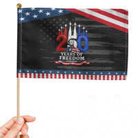 250 Years of Freedom Abraham Lincoln Patriotic Handheld Flag US Fighter Jets Red White and Blue 1776 to 2026 Semiquincentennial