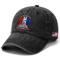250 Years of Freedom Abraham Lincoln Patriotic Washed Cotton Baseball Cap US Fighter Jets Red White and Blue 1776 to 2026 Semiquincentennial