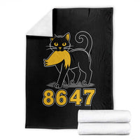 8647 Black Cat Golden Hair Prey Throw Blanket Funny Coded Political Satire