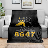 8647 Black Cat Golden Hair Prey Throw Blanket Funny Coded Political Satire