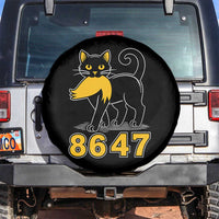 8647 Black Cat Golden Hair Prey Spare Tire Cover Funny Coded Political Satire