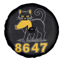 8647 Black Cat Golden Hair Prey Spare Tire Cover Funny Coded Political Satire