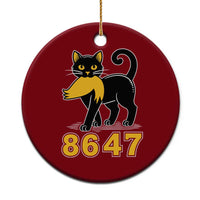 8647 Black Cat Golden Hair Prey Ceramic Ornament Funny Coded Political Satire