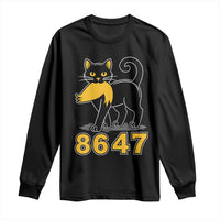 8647 Black Cat Golden Hair Prey Long Sleeve Shirt Funny Coded Political Satire