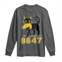 8647 Black Cat Golden Hair Prey Long Sleeve Shirt Funny Coded Political Satire