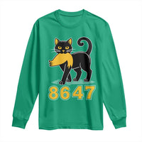 8647 Black Cat Golden Hair Prey Long Sleeve Shirt Funny Coded Political Satire