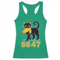 8647 Black Cat Golden Hair Prey Racerback Tank Top Funny Coded Political Satire