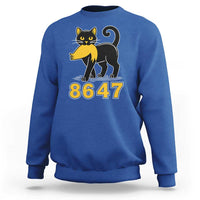 8647 Black Cat Golden Hair Prey Sweatshirt Funny Coded Political Satire