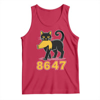 8647 Black Cat Golden Hair Prey Tank Top Funny Coded Political Satire