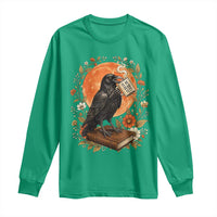 Is He Dead Yet Raven Drinking Coffee Long Sleeve Shirt Vintage Book Political Dark Humor