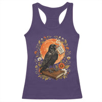 Is He Dead Yet Raven Drinking Coffee Racerback Tank Top Vintage Book Political Dark Humor