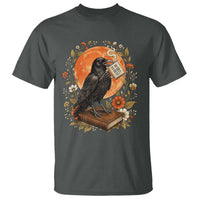 Is He Dead Yet Raven Drinking Coffee T Shirt Vintage Book Political Dark Humor