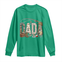 Best Fishing Dada Retro Vintage Outdoorsman Long Sleeve Shirt Bass Angler Dad Fisherman Fathers Day Gift for Men