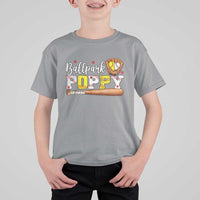 Ballpark Poppy Baseball and Softball Grandpa T Shirt For Kid Sports Grandfather Game Day Birthday Gifts