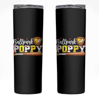 Ballpark Poppy Baseball and Softball Grandpa Skinny Tumbler Sports Grandfather Game Day Birthday Gifts