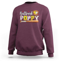 Ballpark Poppy Baseball and Softball Grandpa Sweatshirt Sports Grandfather Game Day Birthday Gifts