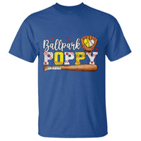 Ballpark Poppy Baseball and Softball Grandpa T Shirt Sports Grandfather Game Day Birthday Gifts