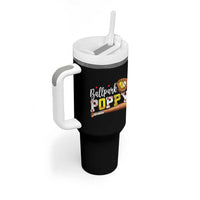 Ballpark Poppy Baseball and Softball Grandpa Tumbler With Handle Sports Grandfather Game Day Birthday Gifts