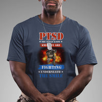 Veteran PTSD T Shirt You Never Know What We Are Fighting Underneath The Smile - Wonder Print Shop