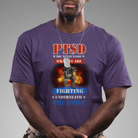 Veteran PTSD T Shirt You Never Know What We Are Fighting Underneath The Smile - Wonder Print Shop