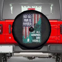 Veteran PTSD Spare Tire Cover Not All Pain Is Physical Not All Wounds Are Visible Teal American Flag