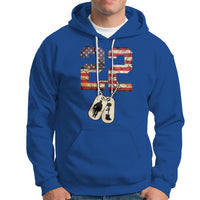 Veteran PTSD Hoodie 22 Every Day American Flag Dog Tags Suicide Awareness - Wonder Print Shop