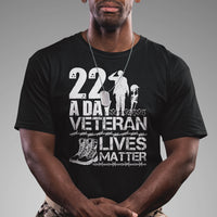 Veteran PTSD T Shirt 22 Every Day Veteran Lives Matter Suicide Awareness - Wonder Print Shop