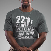 Veteran PTSD T Shirt 22 Every Day Veteran Lives Matter Suicide Awareness - Wonder Print Shop